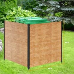 Outdoor Air Conditioner Fence Wood Privacy Fence Screen Kit W/ Black Metal Post Modular Fencing 4 Ft. X 4 Ft. (2-Panel) -Dewalt Tools Shop 48 h x 48 w 2 panels wood boztiy garden fencing wlb iw s 48 48hd01 44 1000