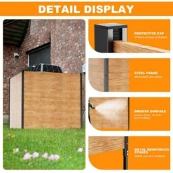 Outdoor Air Conditioner Fence Wood Privacy Fence Screen Kit W/ Black Metal Post Modular Fencing 4 Ft. X 4 Ft. (2-Panel) -Dewalt Tools Shop 48 h x 48 w 2 panels wood boztiy garden fencing wlb iw s 48 48hd01 76 1000