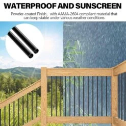 6.3 In. H X 33.1 In. W Black Aluminum Stair Railing Kit With Connectors For Outdoor Fencing Railing (51-Pack) -Dewalt Tools Shop afoxsos deck railing systems 59sa05515 1f 1000
