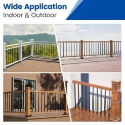 26 In. H X 0.75 In. W Black Aluminum Square Deck Baluster Railing Kit For Porch And Fencing 100-Pack -Dewalt Tools Shop afoxsos deck railing systems 59sa05548 44 1000
