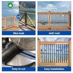 26 In. H X 0.75 In. W Black Aluminum Square Deck Baluster Railing Kit For Porch And Fencing 100-Pack -Dewalt Tools Shop afoxsos deck railing systems 59sa05548 4f 1000