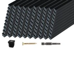 26 In. H X 0.75 In. W Black Aluminum Square Deck Baluster Railing Kit For Porch And Fencing 100-Pack