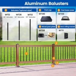 26 In. H X 0.75 In. W Black Aluminum Square Deck Baluster Railing Kit For Porch And Fencing 100-Pack -Dewalt Tools Shop afoxsos deck railing systems 59sa05548 76 1000