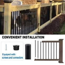 26 In. H X 3/4 In. W Black Aluminum Stair Railing Kit For Deck Railing And Fencing With Connectors 51-Pack -Dewalt Tools Shop afoxsos deck railing systems 59sa05604 fa 1000