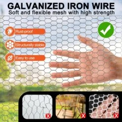 16.9 In. X 40 Ft. Chicken Wire Fencing Mesh, 0.6 In. Hexagonal Galvanized Hardware Cloth For Coop Barrier Rabbit Cage -Dewalt Tools Shop angel sar chicken wire sj02hx69 1f 1000