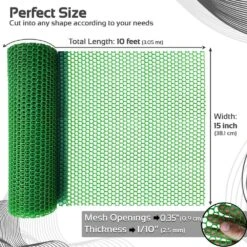 15.7 In. X 10 Ft. Plastic Chicken Wire Fence Mesh, Hexagonal Fencing Poultry Netting For Coop Farm Garden Green -Dewalt Tools Shop angel sar chicken wire yv00xr84 c3 1000