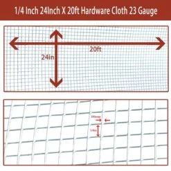 1/4 In. X 2 Ft. X 20 Ft. Hardware Cloth, 23 Gauge Hot-dip Galvanized After Welding, Chicken Wire Fence Garden Fencing -Dewalt Tools Shop angel sar hardware cloth fencing fi07rh83 c3 1000