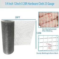 1/4 In. X 1 Ft. X 20 Ft. Hardware Cloth, 23 Gauge, Hot-dip Galvanized After Welding, Chicken Wire Fence Garden Fencing -Dewalt Tools Shop angel sar hardware cloth fencing vu91dx52 4f 1000