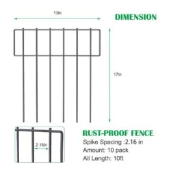 17 In. X 10 Ft. Animal Barrier Fence, Decorative Garden Fencing For Garden (10-Pack) -Dewalt Tools Shop angel sar patio parts kndy3474 44 1000