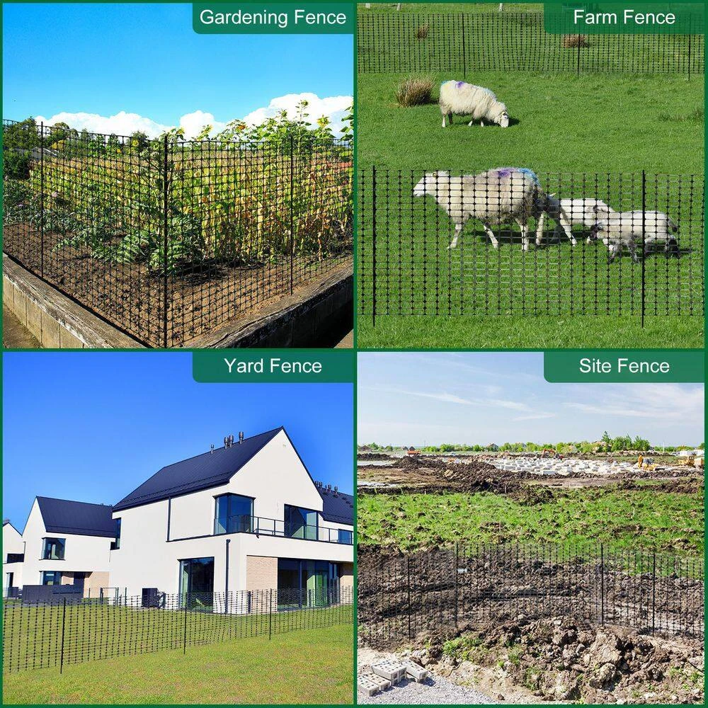 Garden Fence Snow Fence 40 In. X 100 Ft. Plastic Safety Fence Plastic Mesh+30 Steel Stakes Temporary Fencing With Stakes 8 Garden Fence Snow Fence 40 In. X 100 Ft. Plastic Safety Fence Plastic Mesh+30 Steel Stakes Temporary Fencing With Stakes - Image 6