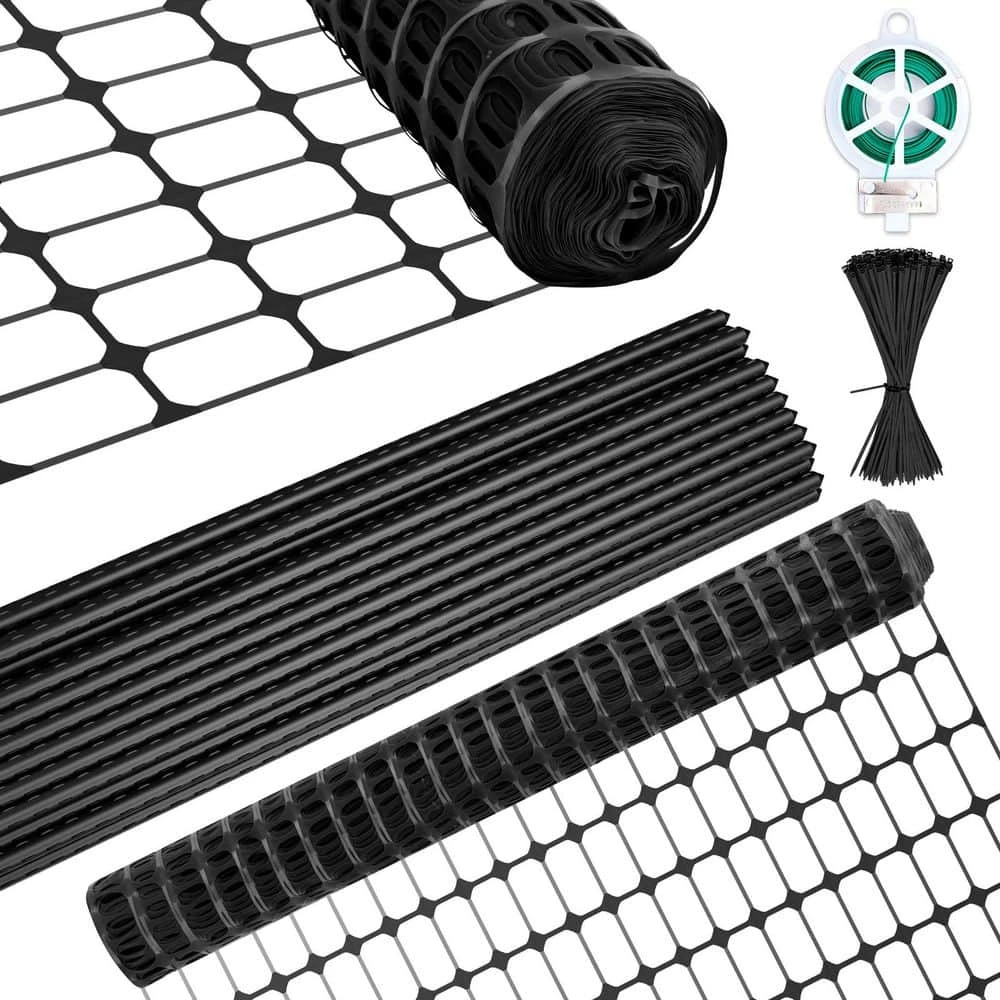 Garden Fence Snow Fence 40 In. X 100 Ft. Plastic Safety Fence Plastic Mesh+30 Steel Stakes Temporary Fencing With Stakes 3 Garden Fence Snow Fence 40 In. X 100 Ft. Plastic Safety Fence Plastic Mesh+30 Steel Stakes Temporary Fencing With Stakes