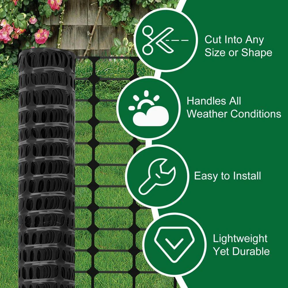 Garden Fence Snow Fence 40 In. X 100 Ft. Plastic Safety Fence Plastic Mesh+30 Steel Stakes Temporary Fencing With Stakes 9 Garden Fence Snow Fence 40 In. X 100 Ft. Plastic Safety Fence Plastic Mesh+30 Steel Stakes Temporary Fencing With Stakes - Image 7