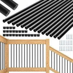 32 Hollow Round Aluminum Deck Balusters With Screws For Railing Fencing Staircase Spindles 101-Pack