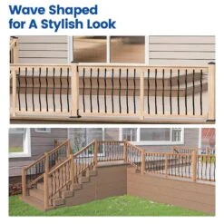 50-Pack 32 X 1 Aluminum Wavy Deck Railing Metal Spindles With Screws Curved Balusters For Wood Composite Fencing -Dewalt Tools Shop black afoxsos balusters spindles sa1121371 44 1000