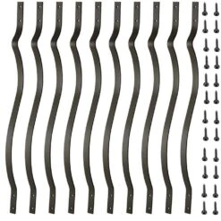 Heavy Duty Iron Deck Balusters With Screws 32-1/4 Inches European Baroque For Facemount Railing Fencing 61-Pack 1" W