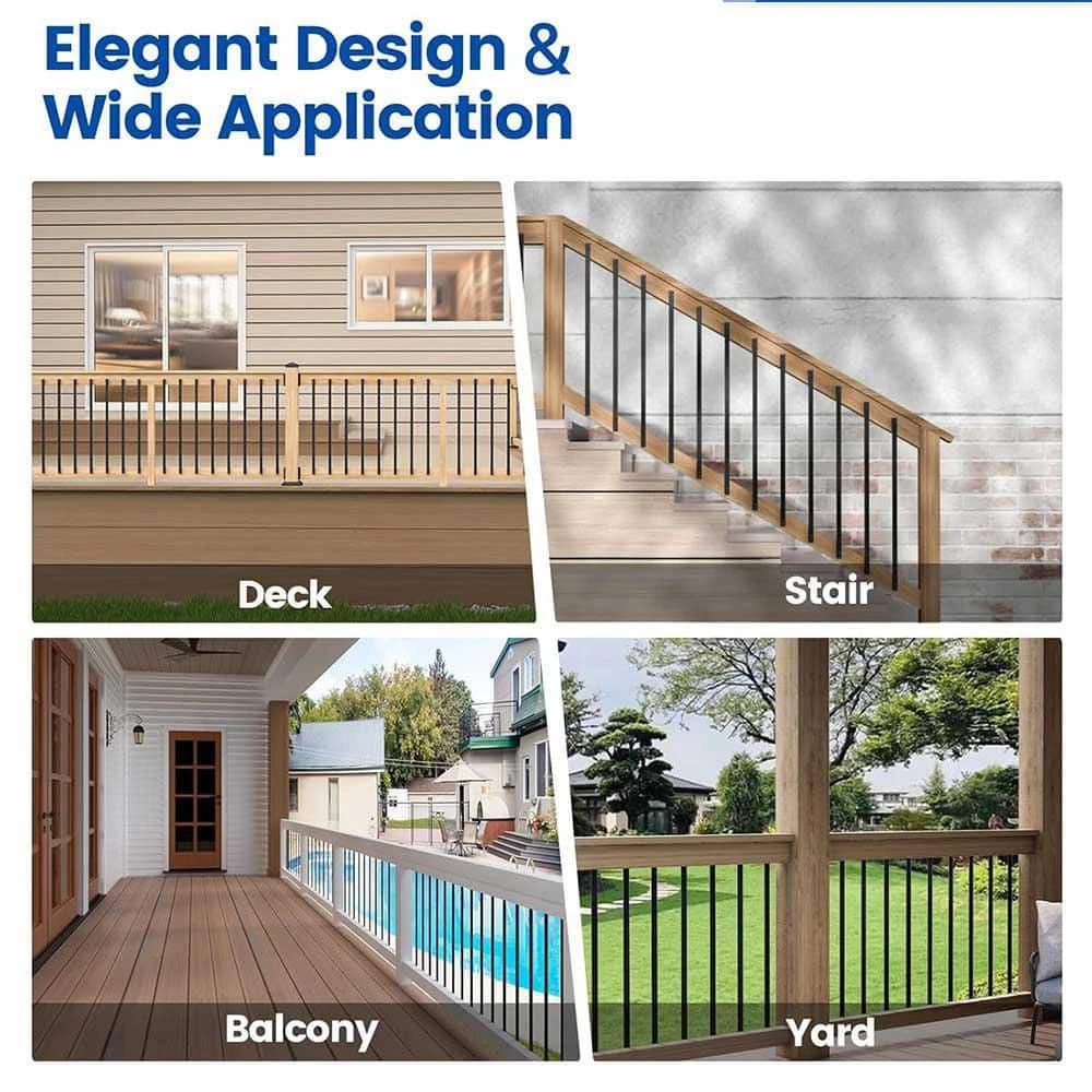 50-Pack 38 In. X 1 In. Aluminum Rectangular Deck Balusters Metal Spindles With Screws For Wood Composite Fencing 7 50-Pack 38 In. X 1 In. Aluminum Rectangular Deck Balusters Metal Spindles With Screws For Wood Composite Fencing - Image 5