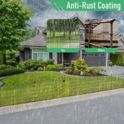 32 In. 10-Panels Outdoor Garden Metal Fencing For Border Backyard, Dog Fence -Dewalt Tools Shop black afoxsos garden fencing hdph005ot075 44 1000