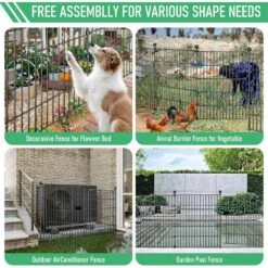 32 In. 10-Panels Outdoor Garden Metal Fencing For Border Backyard, Dog Fence -Dewalt Tools Shop black afoxsos garden fencing hdph005ot075 76 1000