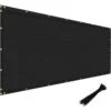 6 Ft. X 50 Ft. Black Heavy-Duty Fencing Mesh Shade Net Cover, Polyethylene Fence Privacy Screen -Dewalt Tools Shop black angel sar outdoor privacy screens fmsc0650 64 1000