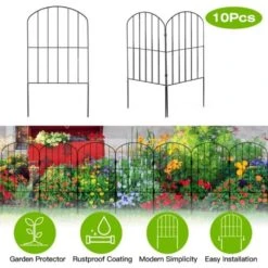 12.59 Ft. Width 23.93 Ft. Length Rustproof Wire Panel Border Flower Or Yard Landscape Patio Outdoor Garden Fencing Iron -Dewalt Tools Shop black aopsps garden fencing a0102hq1yjw 44 1000
