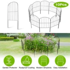 12.59 Ft. Width 23.93 Ft. Length Rustproof Wire Panel Border Flower Or Yard Landscape Patio Outdoor Garden Fencing Iron -Dewalt Tools Shop black aopsps garden fencing a0102hq1yjw 4f 1000