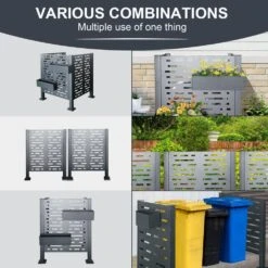 3 Ft. X 3 Ft. X 4 Ft. Metal Garden Fencing Air Conditioner Fence For Outdoor Units, Privacy Fence Cover -Dewalt Tools Shop black carbutler garden fencing ma250508p199946 1f 1000