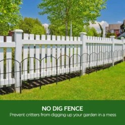 12 In. L X 24 In. H Metal No Dig Garden Fencing Animal Barrier Garden Fence Rustproof Metal Fence Panels 10-Pack -Dewalt Tools Shop black cubilan garden fencing jkzzc70111 1f 1000