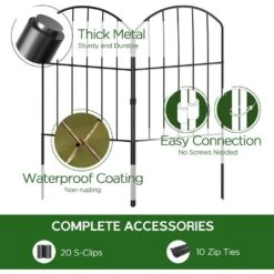 12 In. L X 24 In. H Metal No Dig Garden Fencing Animal Barrier Garden Fence Rustproof Metal Fence Panels 10-Pack -Dewalt Tools Shop black cubilan garden fencing jkzzc70111 4f 1000