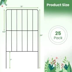 24 In. 25-Pack Rustproof Metal Garden Fence Set-Decorative, Foldable Landscape Fencing -Dewalt Tools Shop black esiloo garden fencing esdb0251 44 1000