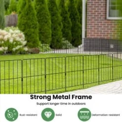 24 In. 25-Pack Rustproof Metal Garden Fence Set-Decorative, Foldable Landscape Fencing -Dewalt Tools Shop black esiloo garden fencing esdb0251 4f 1000