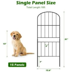 Total 16 Ft. L X 31 In. H Garden Fencing Animal Barrier 15-Piece Decorative Garden Fencing Metal Panels -Dewalt Tools Shop black fawey tred inc garden fencing avcmz94m 1f 1000