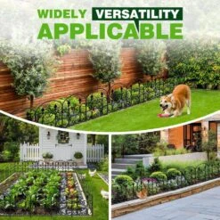 24. 5 In. (H) X 10. 8 Ft. (L) Garden Fencing Animal Barrier 10-Piece Rustproof Iron Fence Panels Black No Dig Fence -Dewalt Tools Shop black fawey tred inc garden fencing avjzv6n5 31 1000