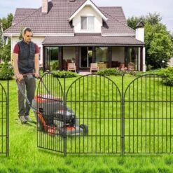 Total 36 In (H)x 27 In(L) Garden Fencing Animal Barrier 3-Piece Rustproof Metal Fence Panels Black No Dig Fencing,1 Gate -Dewalt Tools Shop black fawey tred inc garden fencing avknnmxq 31 1000