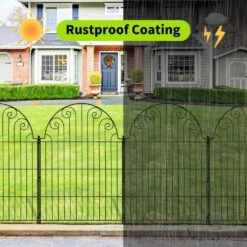 Decorative Garden Fence 10 Panels, No Dig Rustproof Iron Fencing 42 In. (H) X 25 Ft. (L) Garden Fencing -Dewalt Tools Shop black fawey tred inc garden fencing avl4jbfv 1f 1000
