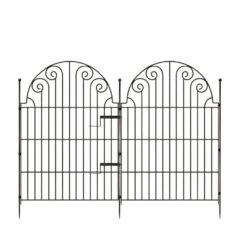 Decorative Garden Fence 10 Panels, No Dig Rustproof Iron Fencing 42 In. (H) X 25 Ft. (L) Garden Fencing