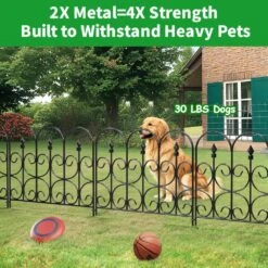 32 In. (H) X 10 Ft. (L) Garden Fencing Animal Barrier 5-Piece Rustproof Metal Fence Panels Black No Dig Fence -Dewalt Tools Shop black fawey tred inc garden fencing avlk7l56 31 1000