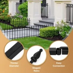 Decorative Garden Metal Fence 10 Ft. (L) X 19.3 In. (H) 7 Panels Heavy Duty Garden Fencing -Dewalt Tools Shop black fawey tred inc garden fencing avmfbfh2 1f 1000