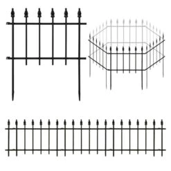 Decorative Garden Metal Fence 10 Ft. (L) X 19.3 In. (H) 7 Panels Heavy Duty Garden Fencing