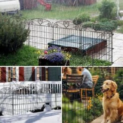 10-Panels Metal Decorative Garden Fence 32 In. (H) X 23.6 Ft. (L) Rustproof Animal Barrier Fencing For Dog -Dewalt Tools Shop black fawey tred inc garden fencing avp2q64n 1f 1000