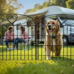 10-Panels Metal Decorative Garden Fence 32 In. (H) X 23.6 Ft. (L) Rustproof Animal Barrier Fencing For Dog -Dewalt Tools Shop black fawey tred inc garden fencing avp2q64n 44 1000