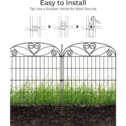 10-Panels Metal Decorative Garden Fence 32 In. (H) X 23.6 Ft. (L) Rustproof Animal Barrier Fencing For Dog -Dewalt Tools Shop black fawey tred inc garden fencing avp2q64n 4f 1000