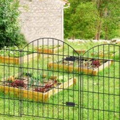 No Dig Garden Fencing, Steel Garden Fence With Gate 36 In. (H) X 11.7 Ft. (L), 1 Gate+ 4 Panels -Dewalt Tools Shop black fawey tred inc garden fencing avp9g3l6 1f 1000