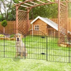 No Dig Garden Fencing, Steel Garden Fence With Gate 36 In. (H) X 11.7 Ft. (L), 1 Gate+ 4 Panels -Dewalt Tools Shop black fawey tred inc garden fencing avp9g3l6 44 1000