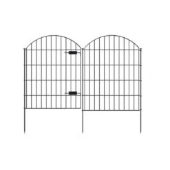 No Dig Garden Fencing, Steel Garden Fence With Gate 36 In. (H) X 11.7 Ft. (L), 1 Gate+ 4 Panels