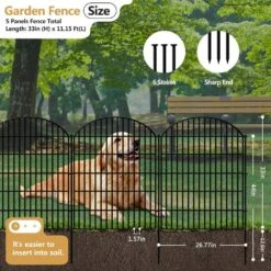 5-Panels Metal Decorative Garden Fence 33 In. (H) X 11. 15 Ft. (L), Rustproof Metal No Dig Fencing -Dewalt Tools Shop black fawey tred inc garden fencing avpgkvj 1f 1000