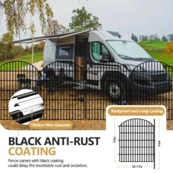 5-Panels Metal Decorative Garden Fence 33 In. (H) X 11. 15 Ft. (L), Rustproof Metal No Dig Fencing -Dewalt Tools Shop black fawey tred inc garden fencing avpgkvj 44 1000