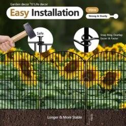 5-Panels Metal Decorative Garden Fence 33 In. (H) X 11. 15 Ft. (L), Rustproof Metal No Dig Fencing -Dewalt Tools Shop black fawey tred inc garden fencing avpgkvj 4f 1000