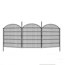 5-Panels Metal Decorative Garden Fence 33 In. (H) X 11. 15 Ft. (L), Rustproof Metal No Dig Fencing