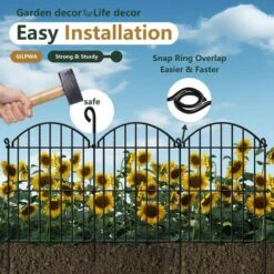 32 Panels Metal Decorative Garden Fence 23 In. (H) X 34 Ft. (L) Rustproof Metal Animal Barrier Fencing -Dewalt Tools Shop black fawey tred inc garden fencing avpgt9q2 1f 1000