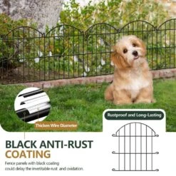 32 Panels Metal Decorative Garden Fence 23 In. (H) X 34 Ft. (L) Rustproof Metal Animal Barrier Fencing -Dewalt Tools Shop black fawey tred inc garden fencing avpgt9q2 c3 1000